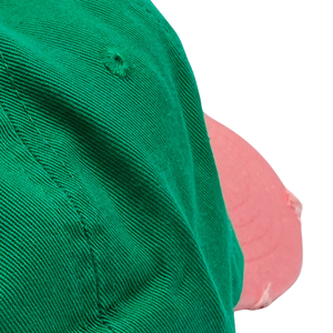 Skee Wee Green Pink <b>Hat</b> Embroidered Letter Baseball <b>Cap</b> Two Tone Adjustable Cotton Headwear Casual Fashion Vintage Style <b>Hat</b> - Product Image 6