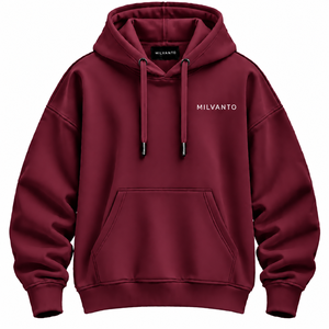 Premium <b>Burgundy</b> Custom <b>Men's</b> Drop Shoulder Pull Over Kangaroo Pocket 100% Cotton Fleece 450 GSM Custom Print Premium <b>Men</b> <b>Hoodie</b> - Product Image 1