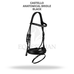 Bridon anatomique Castello noir, taille complète, pour l'équitation anglaise, confort du cheval assuré - Product Image 2