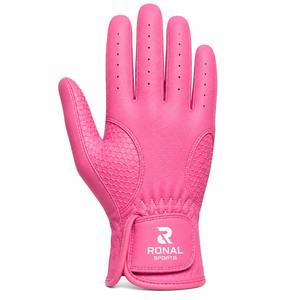 Guante de Golf RONAL SPORTS Rosa de Cuero Genuino para Mano Derecha, Antideslizante, Transpirable, con Correa de Muñeca Ajustable, Unisex - Product Image 2