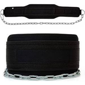 เข็มขัดยกน้ำหนักคุณภาพสูงพร้อมโซ่  โลโก้สั่งทำได้ อุปกรณ์ช่วยฝึกซ้อมสำหรับยิม ใช้สำหรับดิปและพูลอัพ ดีไซน์ปรับแต่งได้ - Product Image 1