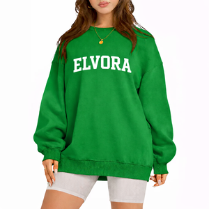 Sweat-shirt pour femmes, col rond uni, tissu doux, coupe ample, style minimaliste, look décontracté confortable pour l'hiver - Product Image 1