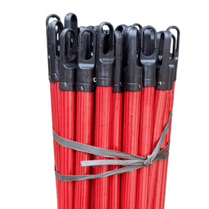 ไม้กวาดไม้พร้อมที่ตักผงทำความสะอาดบ้านทำจากด้ายอิตาลี PVC สีแดงขนาด120ซม. 80ซม. 70ซม. - Product Image 1