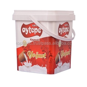 Square Plastic Bucket 2 Liters Colorful And Transparent heavy duty thicken multicolor small food grade 1 liter plastic buckets