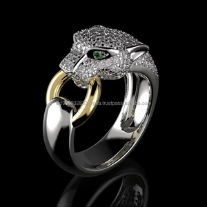 Anillo de Plata de Ley 925 con Diseño de Pantera y Leopardo, Estilo Hip Hop, Regalo de Boda para Amantes de los Animales, Anillo con Diamantes - Product Image 4