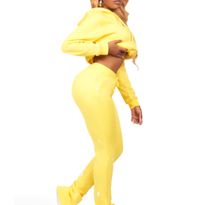 Nuevo Conjunto Deportivo de Dos Piezas para Mujer, 100% Poliéster, a la Moda, al por Mayor, Impermeable, para Entrenamiento - Product Image 3