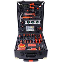 969 pièces noir roulant boîte à outils Kit général ménage réparation ensemble d'outils 4 tiroirs boîte à outils mallette de rangement pour les propriétaires bricoleurs-pour