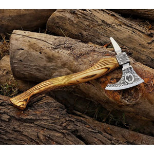 Burraq Hacha de Caza y Camping de 18 Pulgadas, Hecha a Mano, de Acero al Carbono, con Mango de Palisandro y Cuero, para Exteriores - Product Image 4