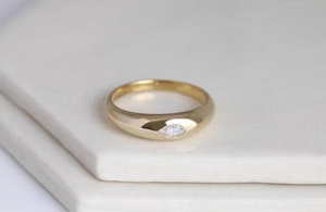 Anillo de Sello Marquise de Plata de Ley 925, Anillo de Sello con Banda Marquise, Joyería de Uso Diario, Anillo Minimalista para el Dedo Anímero, Regalos para Ella - Product Image 2