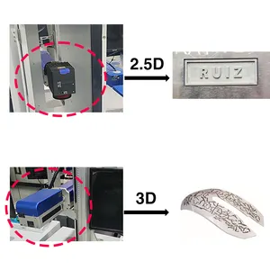 Mini máquina portátil de marcação a laser de fibra dividida, 20w, 30w, 50w, 60w, 70w, 100w, com rotador, para anel de metal, joias e aço