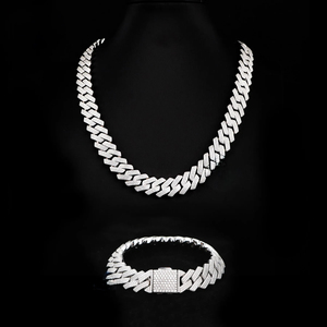 Custom 20mm 925 Silver Rhodium Plated Rose Gold Plated <b>Rope</b> <b>Chain</b> for Men Bezel Setting Moissanite Hip Hop Fine Necklace Gift - Product Image 5
