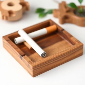Cendrier en bois naturel |   Cendrier écologique pour fumeurs, pour intérieur et extérieur - Product Image 2