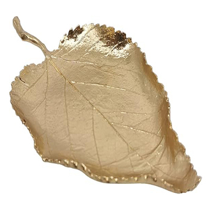 Plateau à bijoux en métal en forme de feuille, porte-bagues, organisateur de bijoux, plateau de vanité pour commode, Noël, anniversaire - Product Image 4