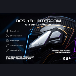 Nuevo Intercomunicador para Casco de Motocicleta DCS K8+ de Plástico ABS, Conexión para 8 Motociclistas, Alcance de 1200m, Ultraligero, Adaptación/Actualización para - Product Image 1