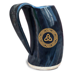 Jarra Vikinga de Cuerno de Búfalo Genuino de Alta Calidad, Taza de Cerveza Estilo Bohemio con Asa, Ecológica y Personalizable - Product Image 2