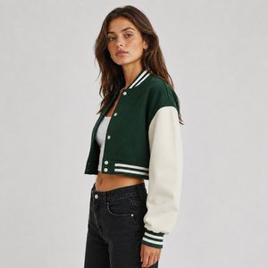 Chaqueta universitaria corta para mujer, cómoda, con costuras duraderas y estilo clásico inspirado en la universidad para uso diario. - Product Image 2