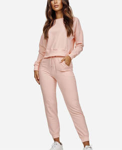 Conjunto de chándal de mujer Vintage Terry corte desgastado ácido lavado Zip Hoodie bordado desgastado transpirable chándales conjunto de mujeres - Product Image 3