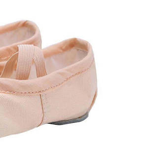 Chaussures de danse pour filles, ballerines en toile rose, prix OEM, vente directe d'usine, design personnalisé, cuir souple, nouvelle semelle fendue. - Product Image 4