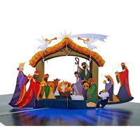 Carte de vœux de Noël 3D personnalisée à déplier pour décorer sur le bureau ou la bibliothèque et cartes-cadeaux