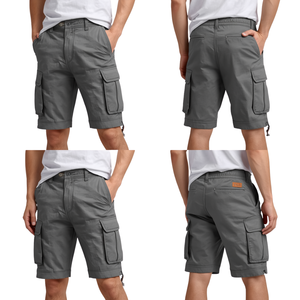 Pantalones Cortos Cargo Utilitarios para Hombre, Diseño Contemporáneo con Bolsillos Funcionales y Estilo Casual Moderno Inspirado en el Aire Libre - Product Image 4
