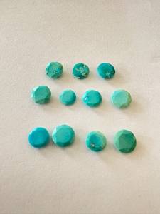 GNSJ 100% Natural Round Rose Cut Faceted Turquoise Loose <b>Gem</b> <b>Stones</b> 6-8mm 11 Pieces 11.15ct Unheated Arizona for Jewelry Making - Product Image 4