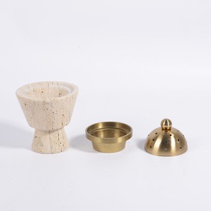 Brûleur d'encens Oud Mabkhara arabe de luxe avec finition contemporaine en résine et métal, encensoir traditionnel au charbon de bois pour Bakhoor - Product Image 4