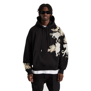 Fournisseur OEM en gros de vêtements streetwear – Sweat-shirts en coton épais à logo brodé personnalisé, coupe ample en molleton bouclette - Product Image 1