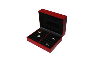 Caja Expositora de Anillos Rectangular de Gran Capacidad con Diseño de Cocodrilo, Doble Apertura y Diseño de Almacenamiento con Diez Ranuras 148x109x58mm - Product Image 3