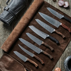 Genuine Leather Knife <b>Roll</b> Professional Chef Knife <b>Bag</b> Culinary <b>Tool</b> Organizer Storage Travel Case LKR-0304 - Product Image 5