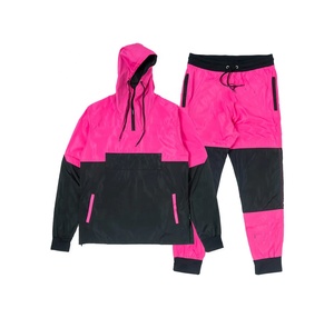 Survêtements de basket-ball coupe-vent en polyester à fermeture éclair intégrale de haute qualité pour hommes pour l'entraînement ensemble 2 pièces de grande taille pour l'été - Product Image 1