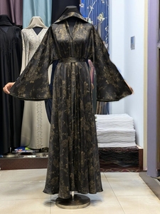 Nueva Abaya 2026 en Venta, Abaya Modesta de Dubái con Cuentas y Lentejuelas, Manga Larga, Abaya Musulmana Tradicional Hecha a Mano para Bodas, Transpirable, con Cuello en V para Mujer - Product Image 4