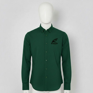 เสื้อเชิ้ตเดนิมผู้ชายไซส์ใหญ่แบบ OEM สไตล์ลำลอง แฟชั่นโดดเด่น สีน้ำเงินล้วน - Product Image 6