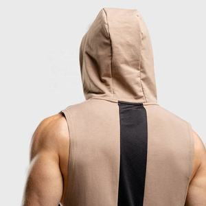 2024 Oversized <b>Sleeveless</b> <b>Hoodies</b> for <b>Men</b> Custom Logo Breathable Sports Plus Size Workout Clothing for Summer Winter Plain Dyed - Product Image 4