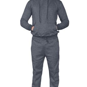 Men High Quality Breathable Quick Dry Cotton/<b>Polyester</b> <b>Tracksuit</b> Set Plain Fleece Hoodie Jogging Bottom Gym Casual Winter - Product Image 1