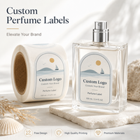 Étiquettes en papier mat enroulées personnalisées, autocollants imprimés avec logo personnalisé pour l'emballage de flacons de parfum en verre