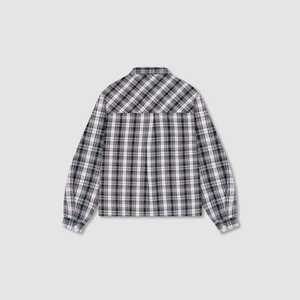 Men's Plaid <b>Flannel</b> Down-Filled Woven Turn-down Collar Single Button Overshirt Wholesale Custom Long Sleeve Cotton Shacket - Product Image 2