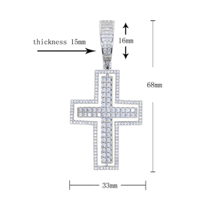 Greek Key Pendant Necklace Moissanite Diamond 925 Silver <b>Iced</b> <b>Out</b> Geometric Hip Hop <b>Chain</b> - Product Image 3