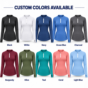 Customized <b>Women</b> Ladies Sun Protection Surfing Swimming <b>Rash</b> Shirts with Front Zipper <b>Rash</b> <b>Guards</b> - Product Image 6
