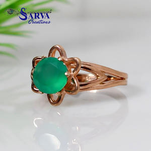 Bague en onyx vert naturel, argent sterling 925, bijoux fins, vente en gros de bijoux en pierres précieuses - Product Image 2