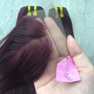 Extensiones de cabello humano vietnamita color borgoña hueso textura recta color natural precio de fábrica - Product Image 4