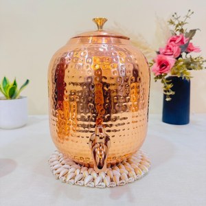 Custom Engraved Copper Water Dispenser Handmade Copper <b>Drinkware</b> Manufacturer Exporter - Product Image 2