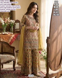 Traje de jardín digital de secado rápido bordado de longitud completa para mujer de Mehreen, corte regular, para todas las estaciones, ideal para bodas y fiestas. - Product Image 2