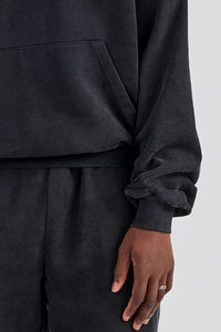Ensemble de survêtement vintage délavé à l'acide pour homme, sweat à capuche oversize et pantalon de jogging, marque privée OEM - Product Image 6