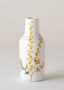 Jarrón de Cerámica para Mesa, Verde con Diseño Floral Blanco, Estilo Minimalista, Acabado Glaseado, 8-12 Pulgadas - Product Image 4