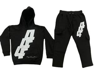 Survêtement 100% coton Logo imprimé personnalisé pull doux décontracté sweats à capuche pour hommes survêtement ensemble sweats à capuche surdimensionnés survêtement pour hommes - Product Image 2