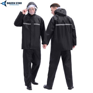 Custom Hooded Casual Solid Waterproof Windproof Lightweight Rain Suit for Outdoor Work and Riding - Product Image 2