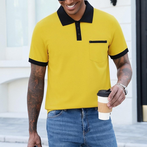 Camiseta Polo de Hombre al por Mayor de Alta Calidad, 100% Algodón, con Cuello, Transpirable, con Patrón Sólido o Estampado, para Uso Casual - Product Image 4