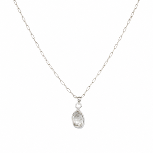 Colgante de Plata 925 Estilo Boho con Pequeño Cristal Natural Irregular de Cuarzo Herkimer, Suministro de Joyería JAIPUR SILVER - Product Image 1