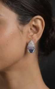 CZ Teardrop <b>Stud</b> <b>Earrings</b> Pair 925 Sterling <b>Silver</b> 5 Gram Sparkling Pave Crystal Statement <b>Earrings</b> <b>for</b> <b>Women</b> Elegant Jewelry - Product Image 3