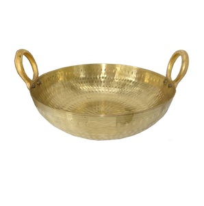 Durable Pure Brass Kadahi With Dual Handles Durable Round Cookware <b>Pot</b> For Stovetop <b>Cooking</b> Vintage Style Kadahi - Product Image 3